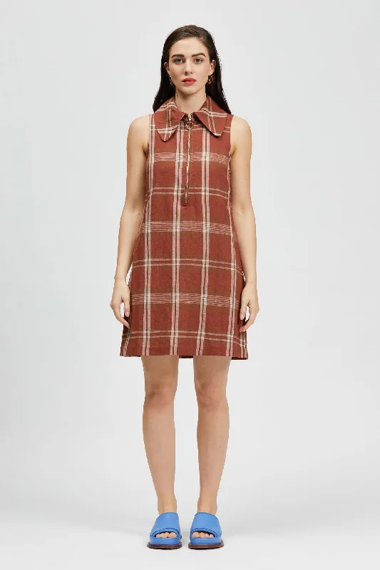 Fantastic Offers Alcusas Dress Brown Check