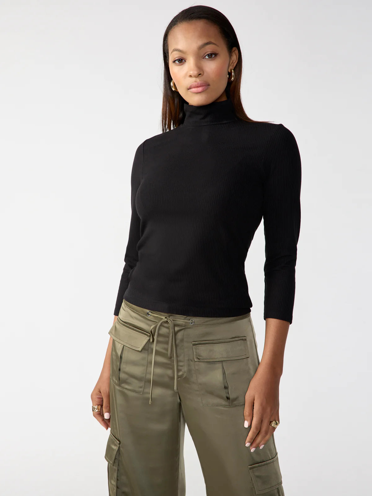 Amazing Value Sanctuary 3/4 Essential Mock - BLACK