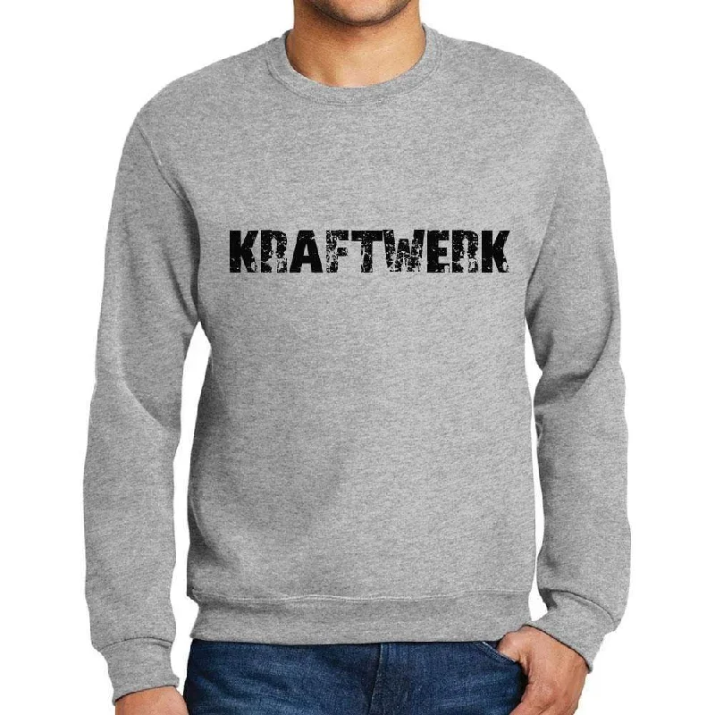 Weekend Discounts to Enjoy Men's Printed Graphic Sweatshirt Popular Words KRAFTWERK Grey Marl
