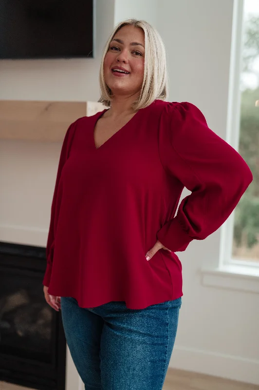 Don't Wait Back in Business V-Neck Blouse