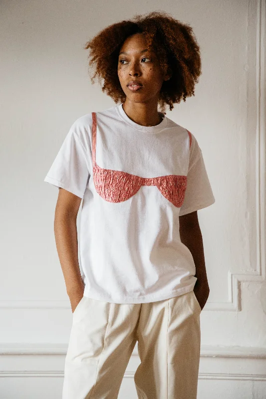 Quick Deals Florida Woman Appliqué T  - White/ Pink Paisley