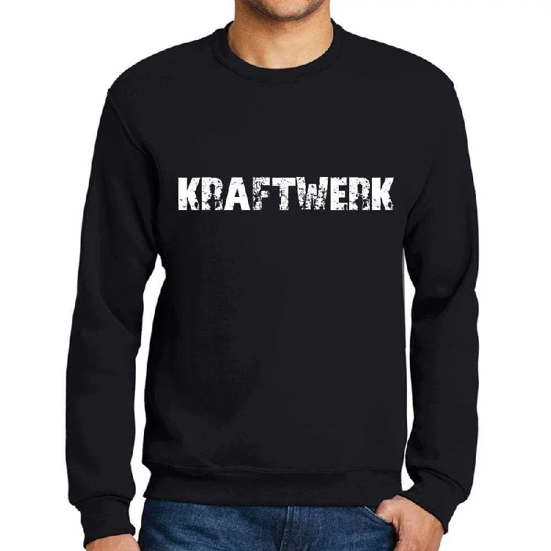Final Markdown Men's Printed Graphic Sweatshirt Popular Words KRAFTWERK Deep Black