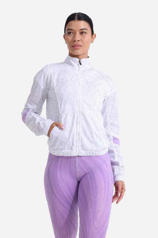Early Access Printed White Tracksuit Jacket