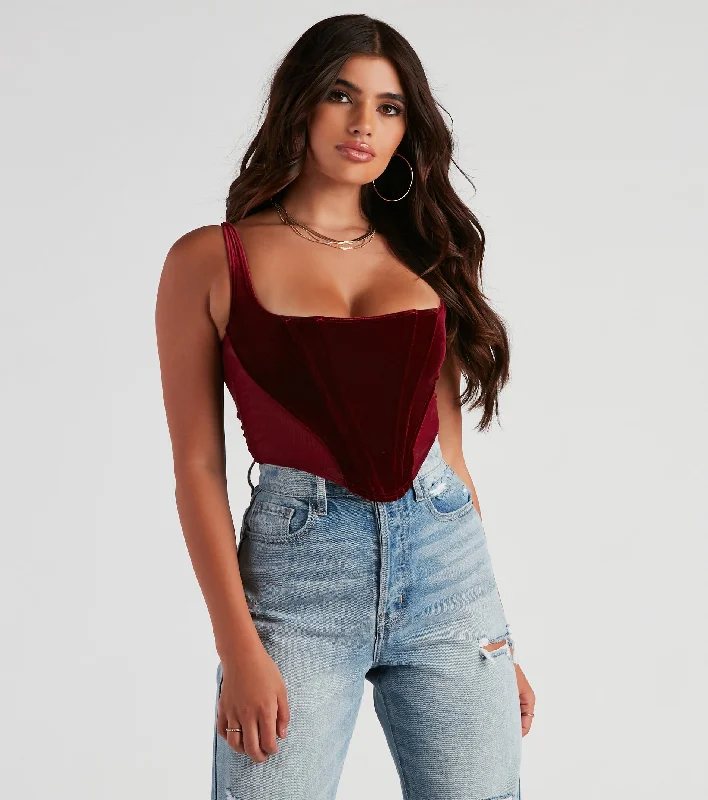 Super Discount Velvet Vixen Cropped Bustier