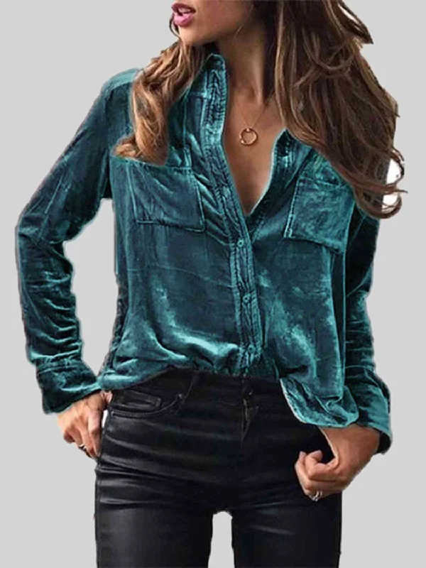 Weekend Bargains to Enjoy Button Up Collared Shirt with Breast Pockets