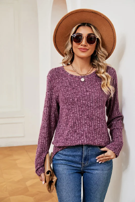 Best Bargains Heathered Round Neck Top