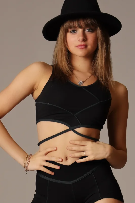 Savings Galore Luna Crop Top - Smoke - FINAL SALE