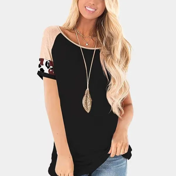 Crazy Savings Summer Short Sleeve Printed Round Neck Loose Casual Women'S Tops Wholesale T Shirts