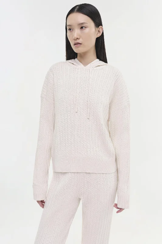 Weekend Discounts to Savor Cashmere Cable Hoodie