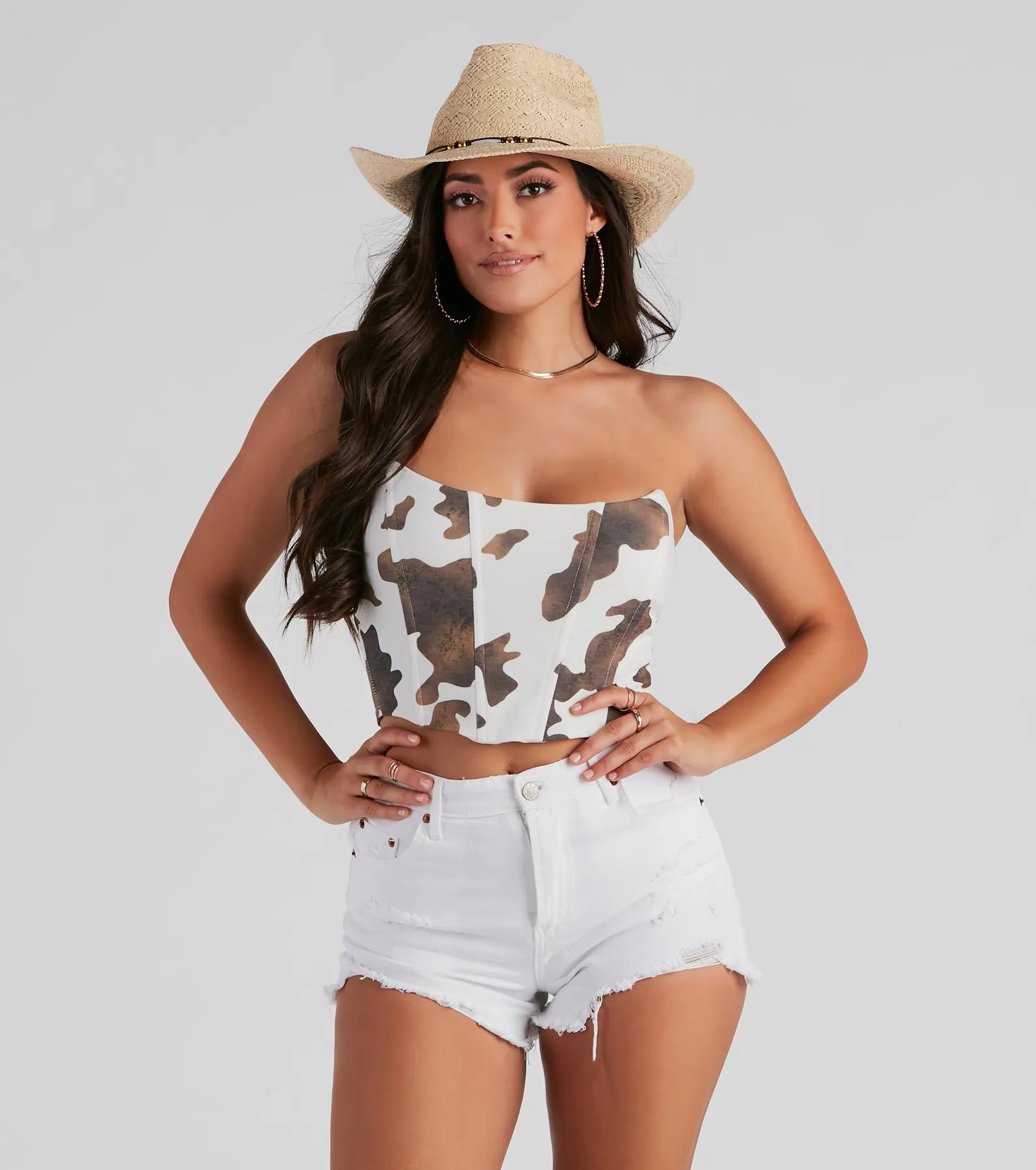 Exclusive Offer Rodeo's In Town Cow Print Bustier