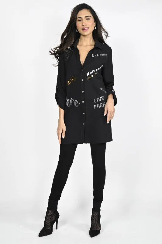 Super Deal Frank Lyman Top 226194U-BLK Black
