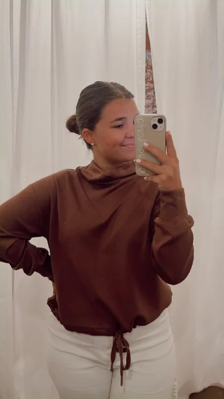 Midnight Madness Brown Mock Neck Pullover