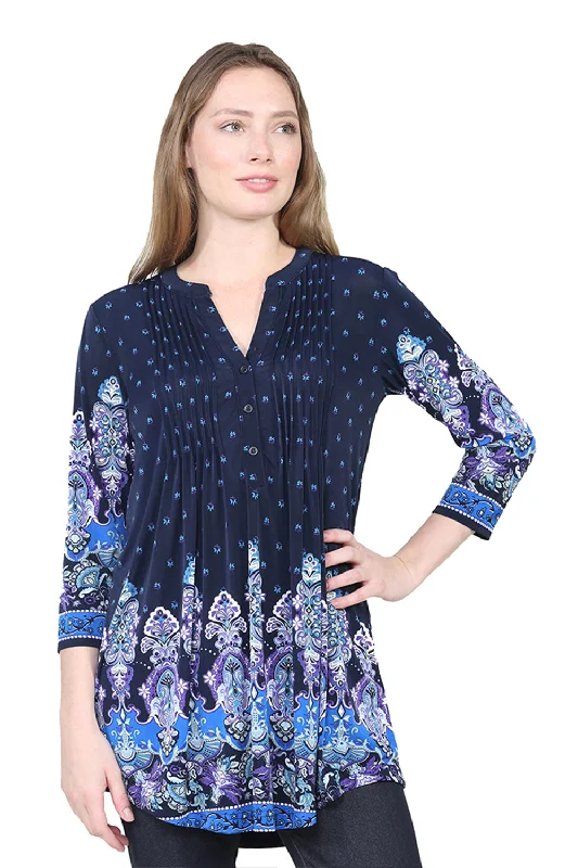Final Markdown La Cera Renaissance Paisley Print Tunic