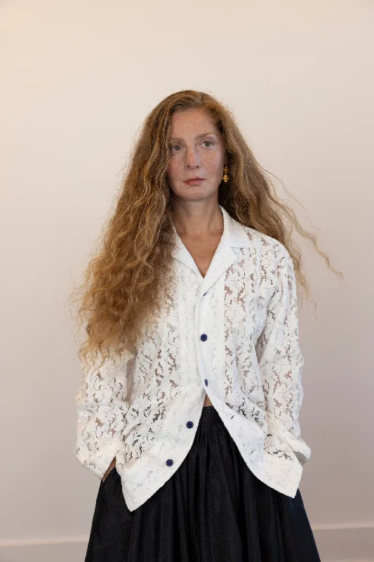 Weekend Discounts to Delight Overture Lace Blouse - White