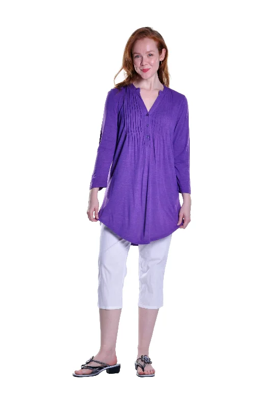 Special Price La Cera Pleat Front Rayon Solid Tunic