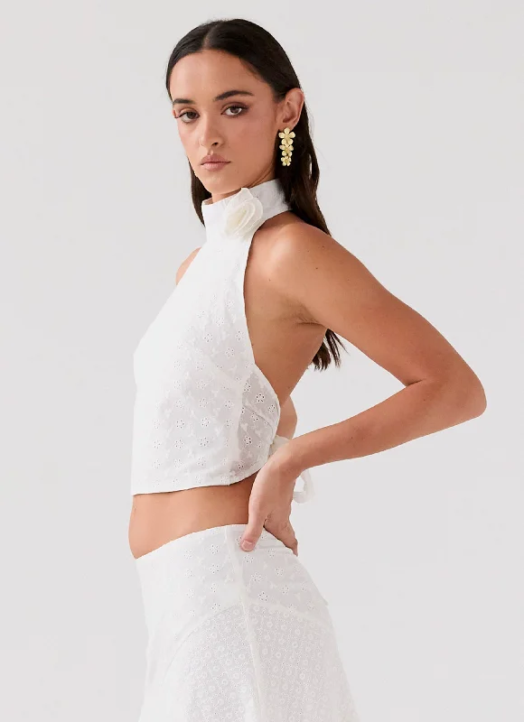 Doorbuster Deal Alice In Love Rose Top - White