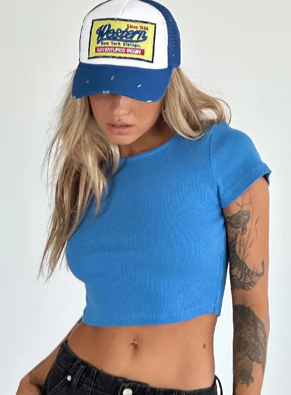 Clearance Sale Classic Crop Tee Blue