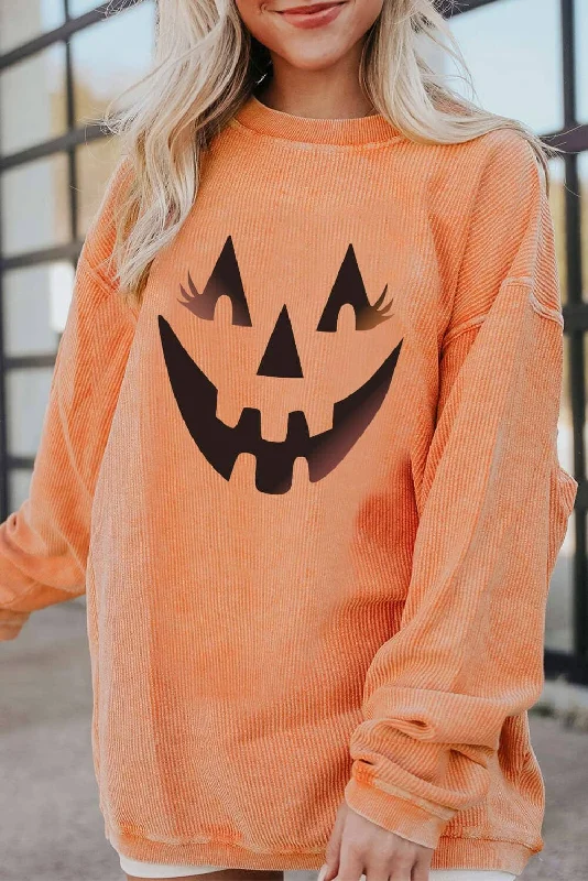 Weekend Deals You Can't Resist Dropped Shoulder Jack-O'-Lantern Graphic Sweatshirt
