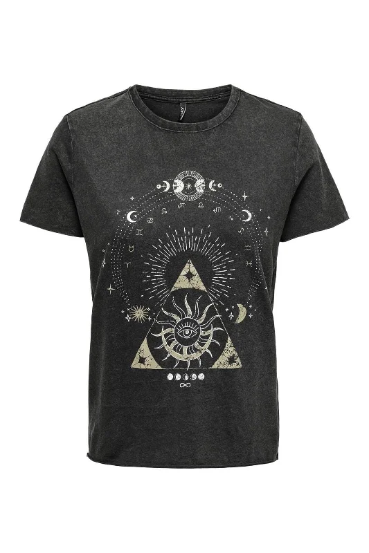 Instant Deal Only - Onllucy Life Reg S/S Top - 4584384 Black Zodiac