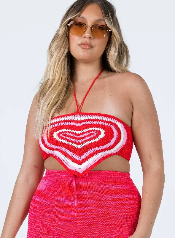 Weekend Offers That Please Laurel Top Red / Pink