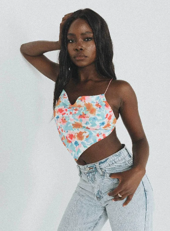 Steals and Deals Selby Top Blue Floral
