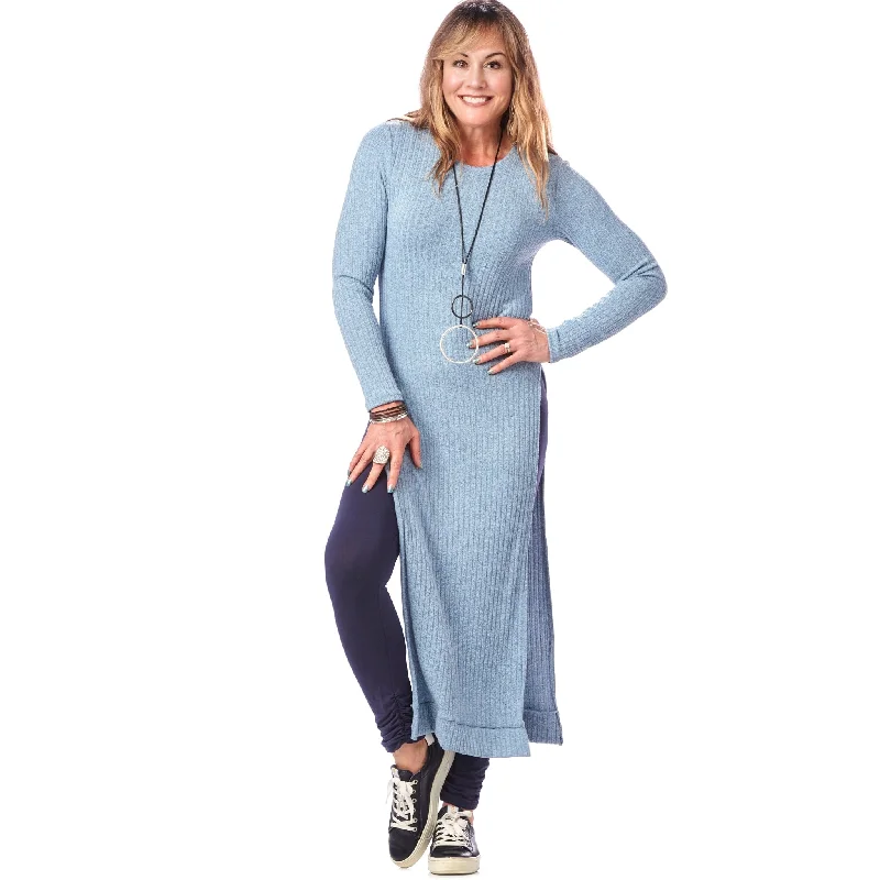 Low Price Sleeved High Slit Top