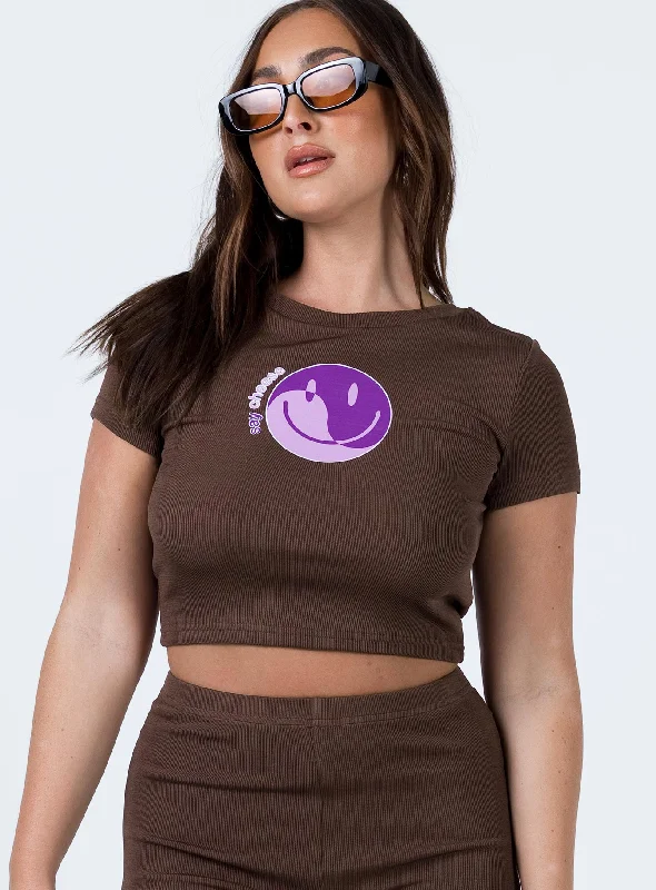 Buy Now Say Cheese Tee Brown