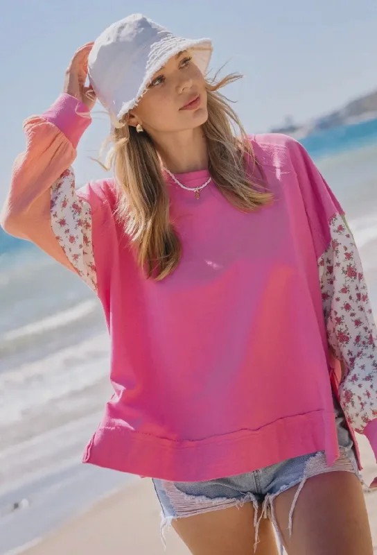 Exclusive Deal Sweet Life Pink French Terry Pullover