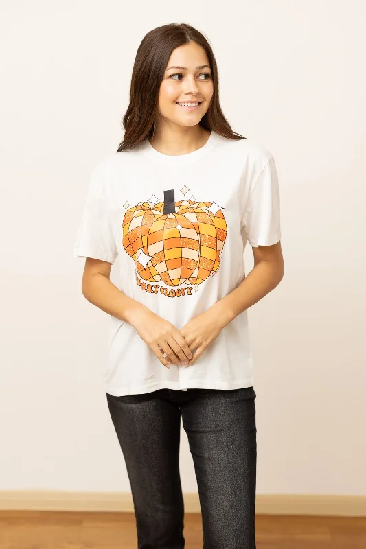 Flash Deals Spooky Groovy on White Blank Tee Shirt