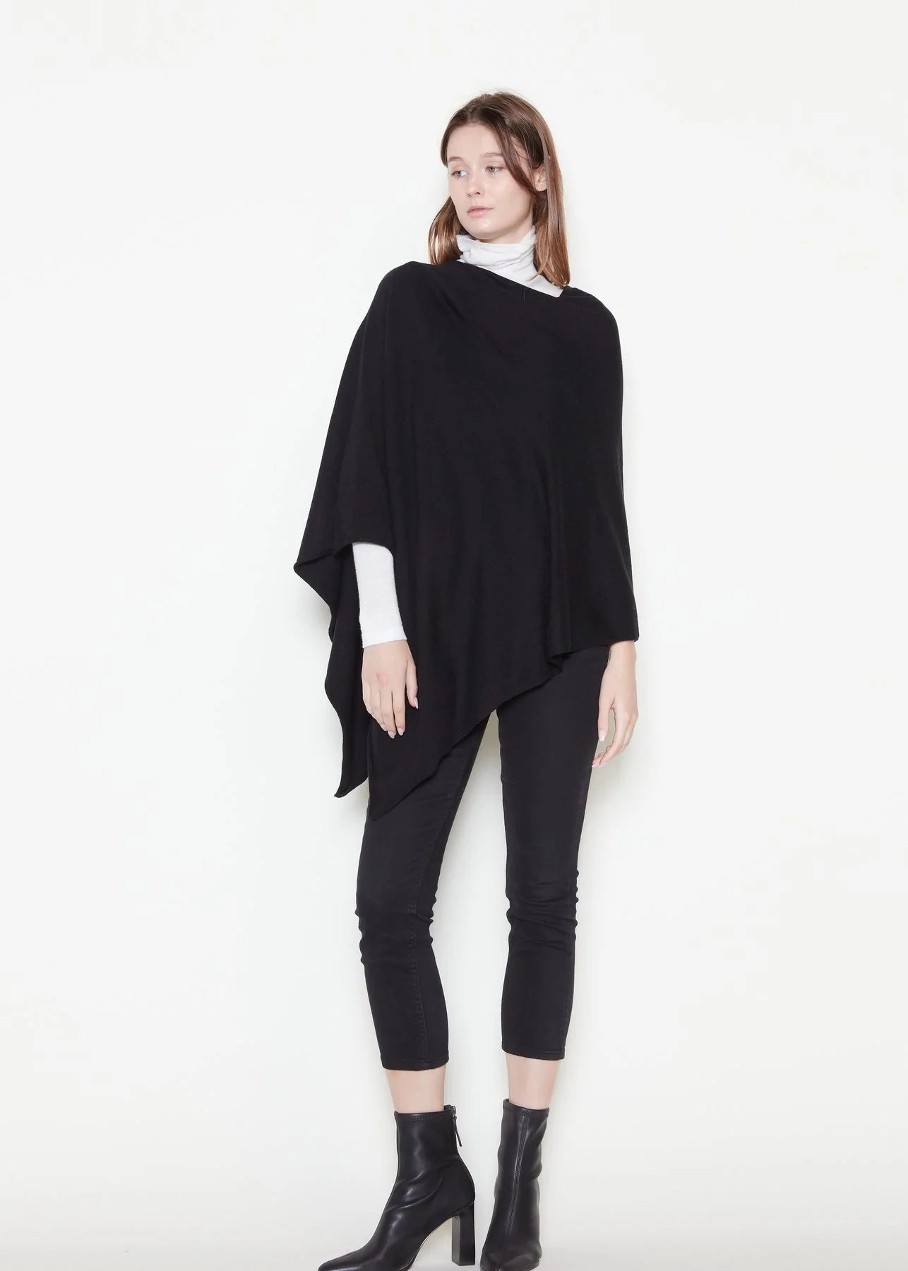Stock Clearance Terri Triangle Poncho in Black