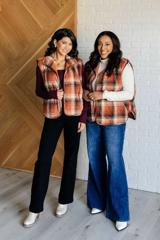 Weekend Savings Fiesta By the Campfire Plaid Vest
