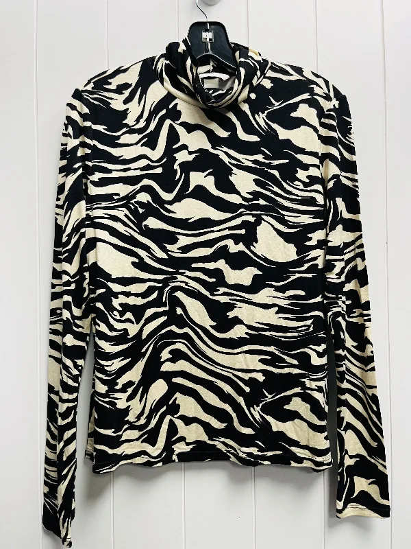 The Best Deal Top Long Sleeve By H&m In Black & Cream, Size: L