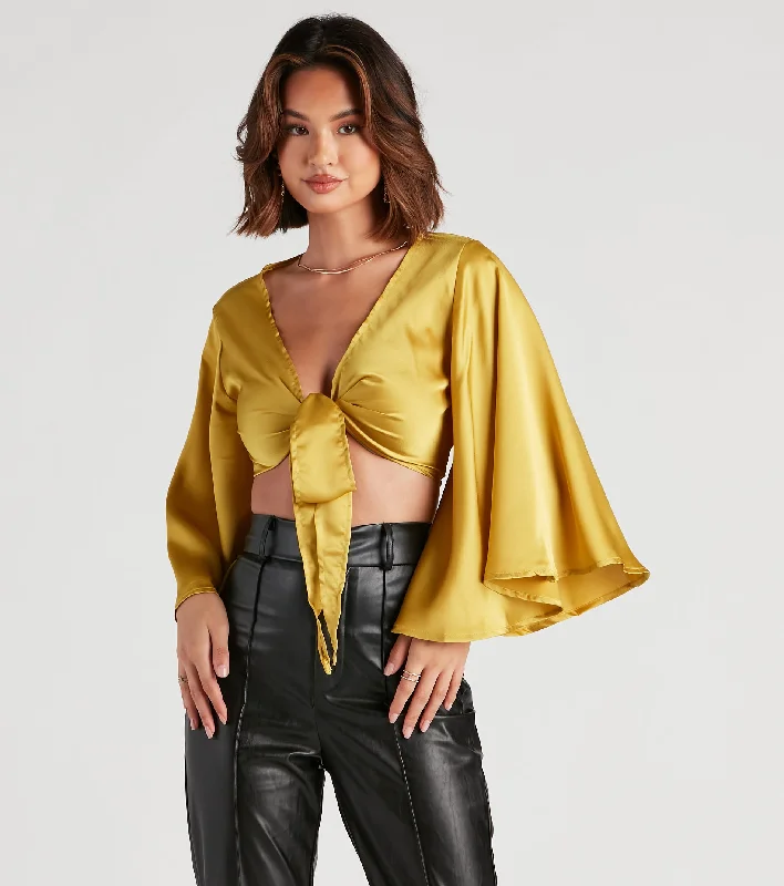 Exclusive Access Sweet Secret Satin Kimono Sleeve Top
