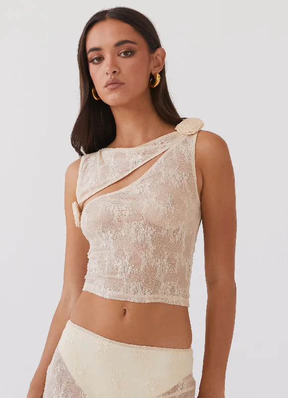 Discount Deals Nakia Rose Lace Top - Ivory