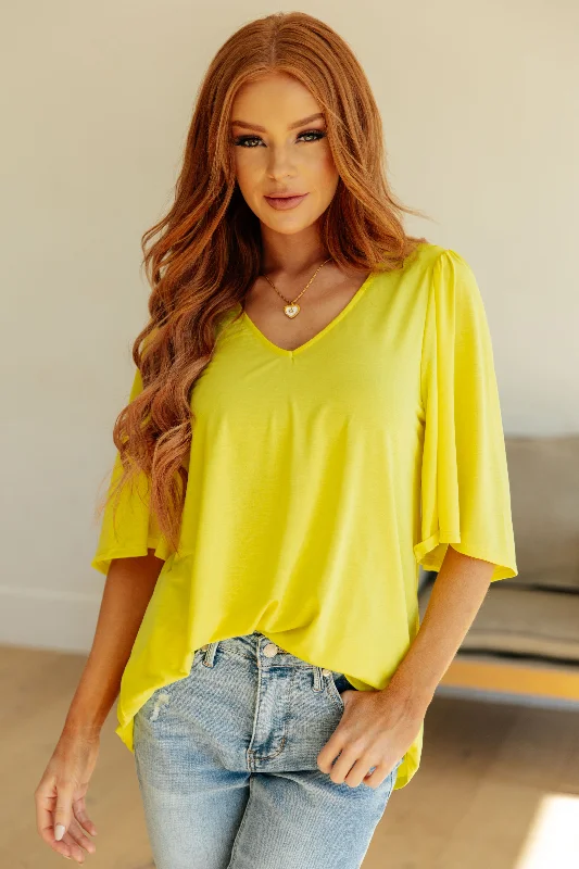 Weekend Bargains to Relish Cali Blouse in Neon Yellow