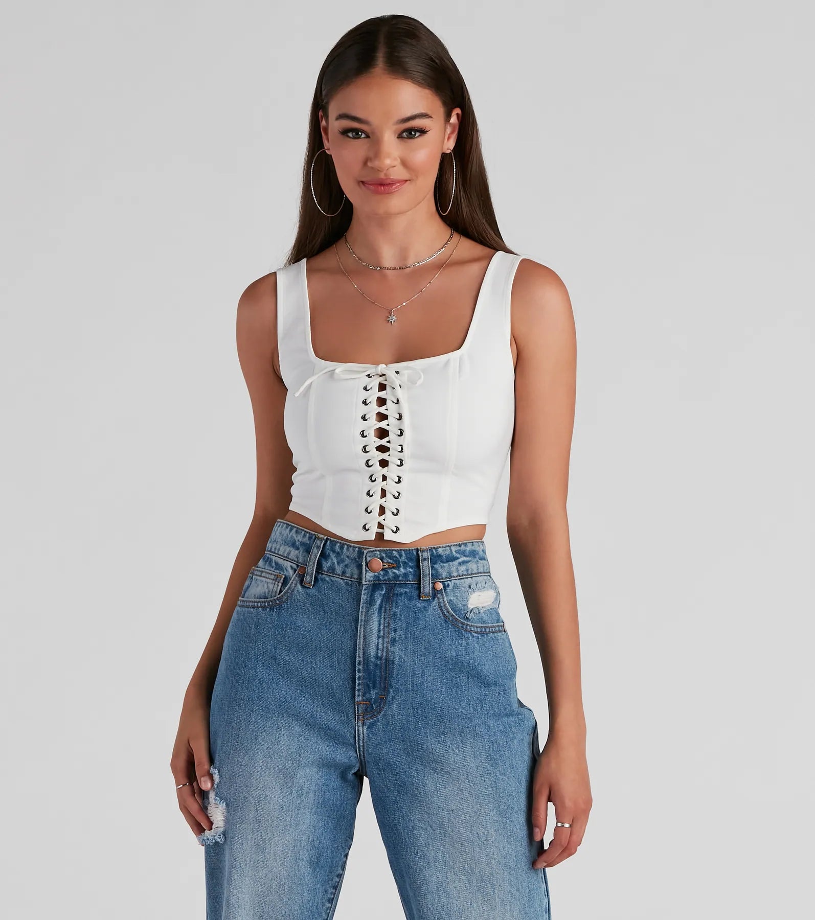 Value Pack All Day Play Lace-Up Tank Crop Top