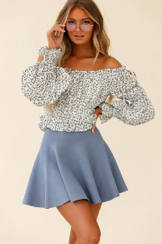 Massive Deals Taryn Bardot Top Leopard Print White