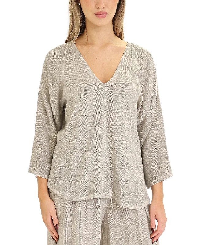 Weekend Bargains to Relish Linen & Cotton Combo Top
