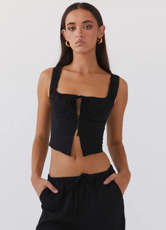Weekend Offers That Impress Take Me Away Corset Top - Black