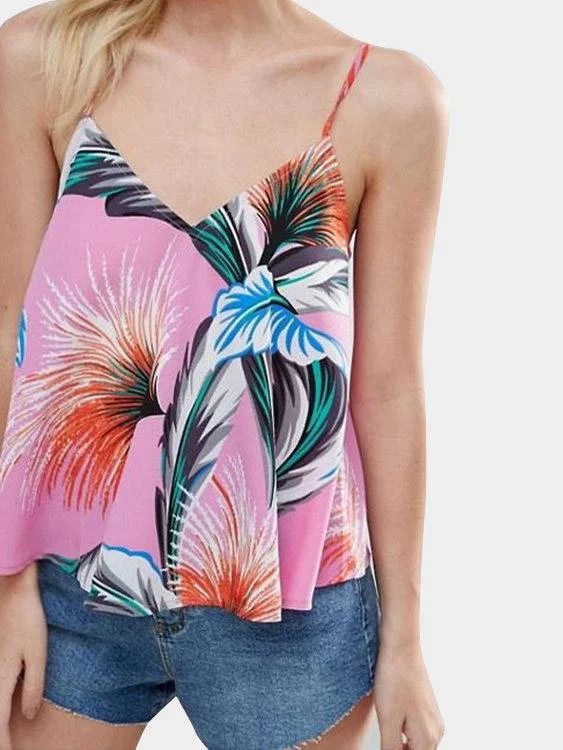 Savings Bonanza Custom Sexy Random Floral Print Cami