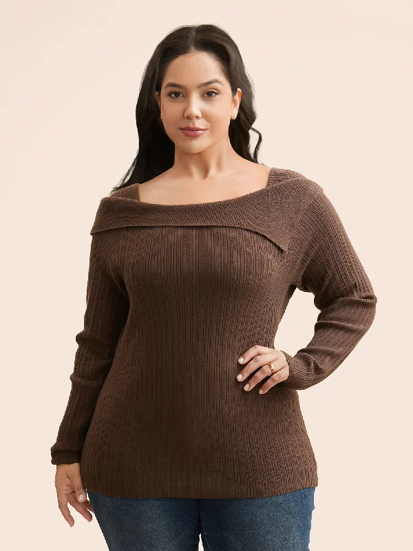 Best Bargains Supersoft Essentials Asymmetrical Neck Slim Fit Pullover