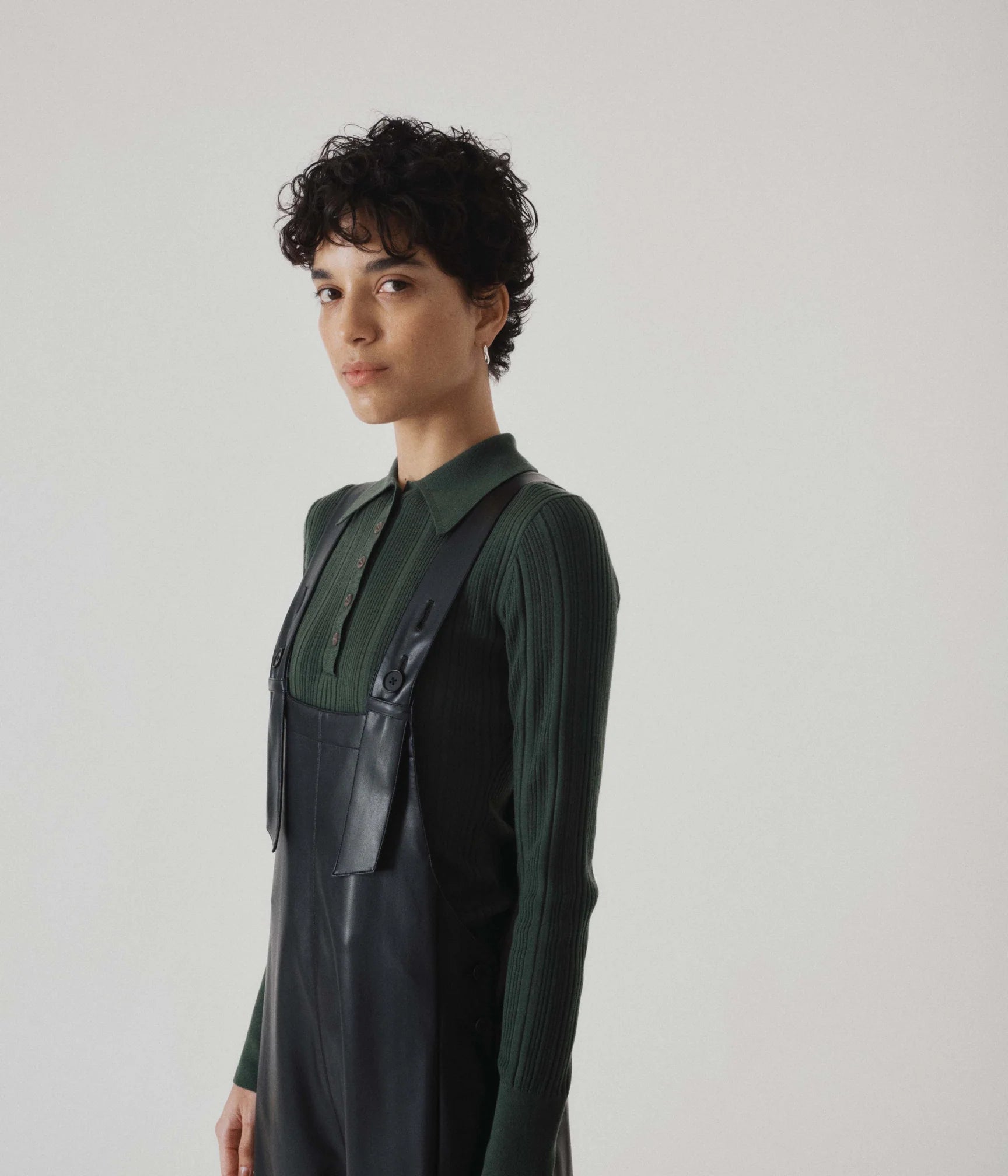 Super Bargain Ribbed Knit Polo - Pine