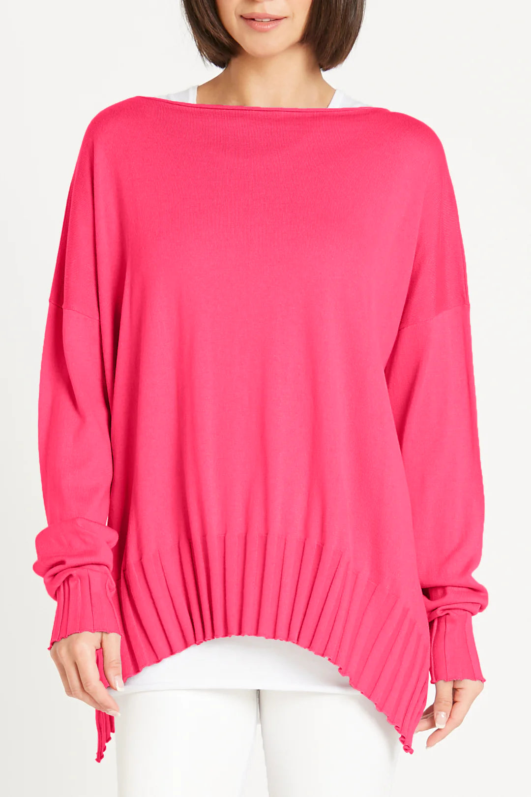 Price Rollback Pima Cotton Ribbed Boatneck in Lipstick