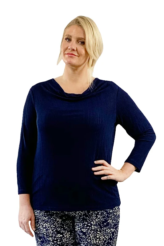 Weekend Savings Spectacular Plus Size La Cera Solid Cowl Neck Top