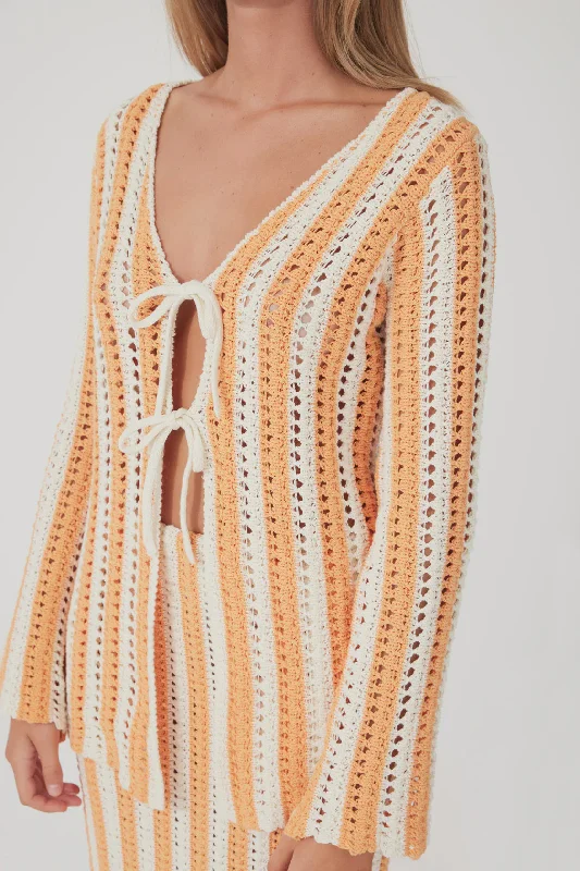 Bargain Blast Golden Stripe Cotton Knit Top