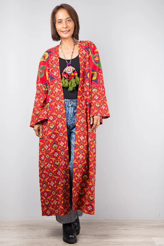 Massive Deals Open front red cotton cardigan
