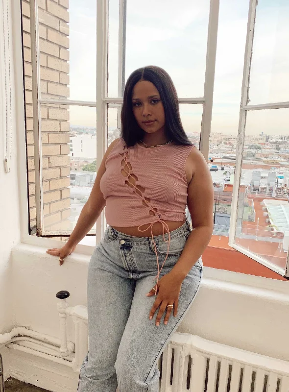 Act Now Weekend Love Top Pink Curve