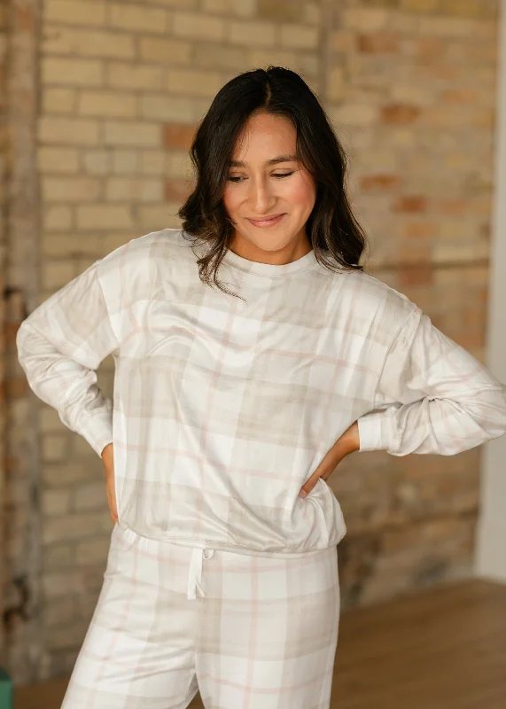 Reduced Prices Cozy Plaid Lounge Top