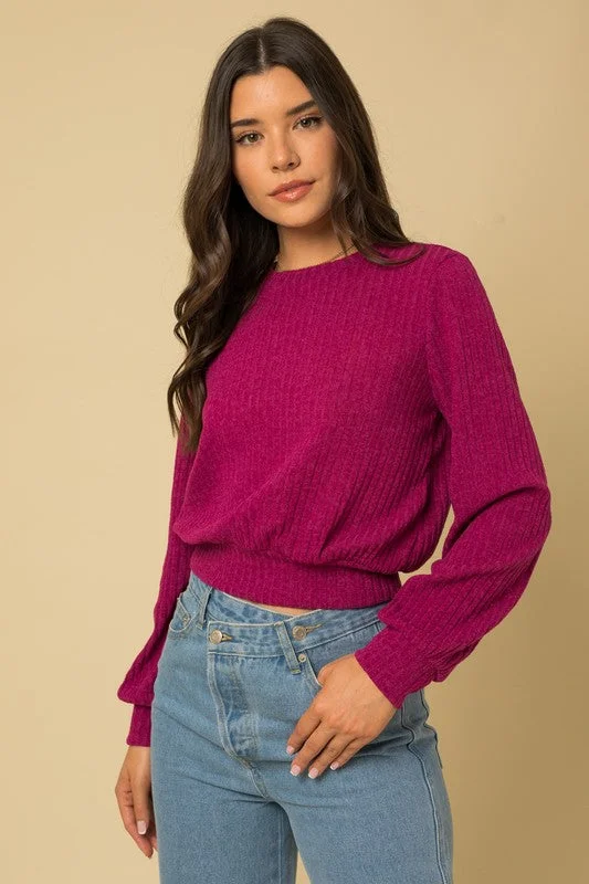 Early Access Long Sleeve Back Open Tie Top
