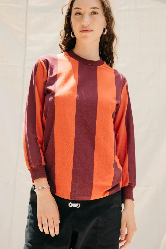 Today's Special Copa Striped Long Sleeve T - Tomato/Wine